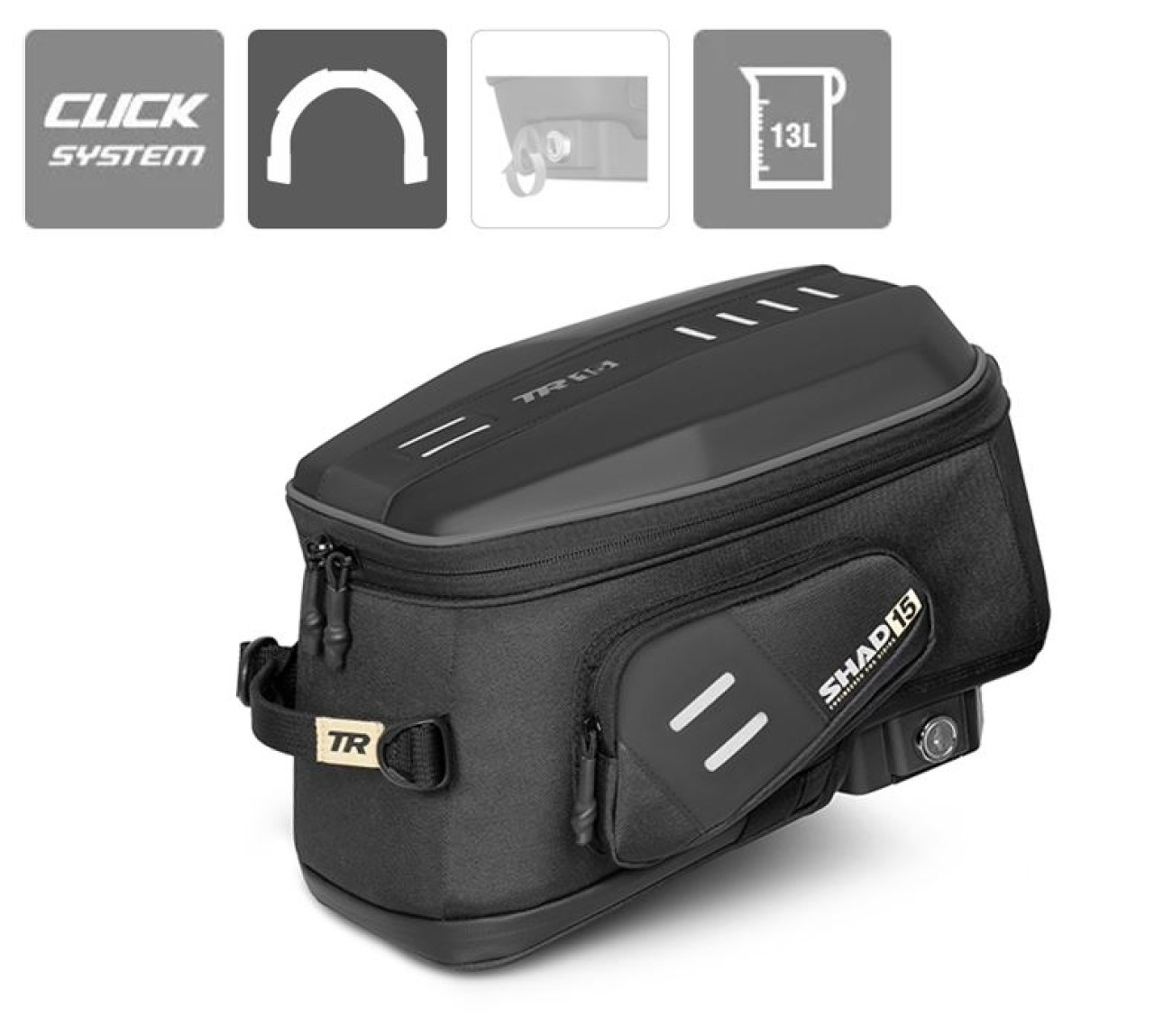 Sac de réservoir Shad 13 L, système Click, verrouillable