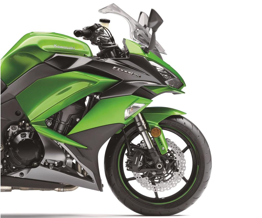 Set d'anneaux de jantes vert original Kawasaki