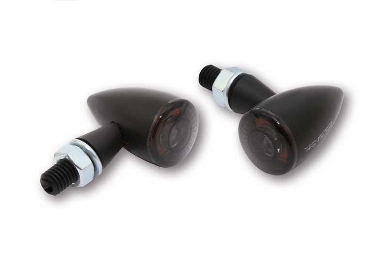 HIGHSIDER Pro Apollo Bullet LED Clignotants corps noir / lentille gris fumée (paire), avant & arrière