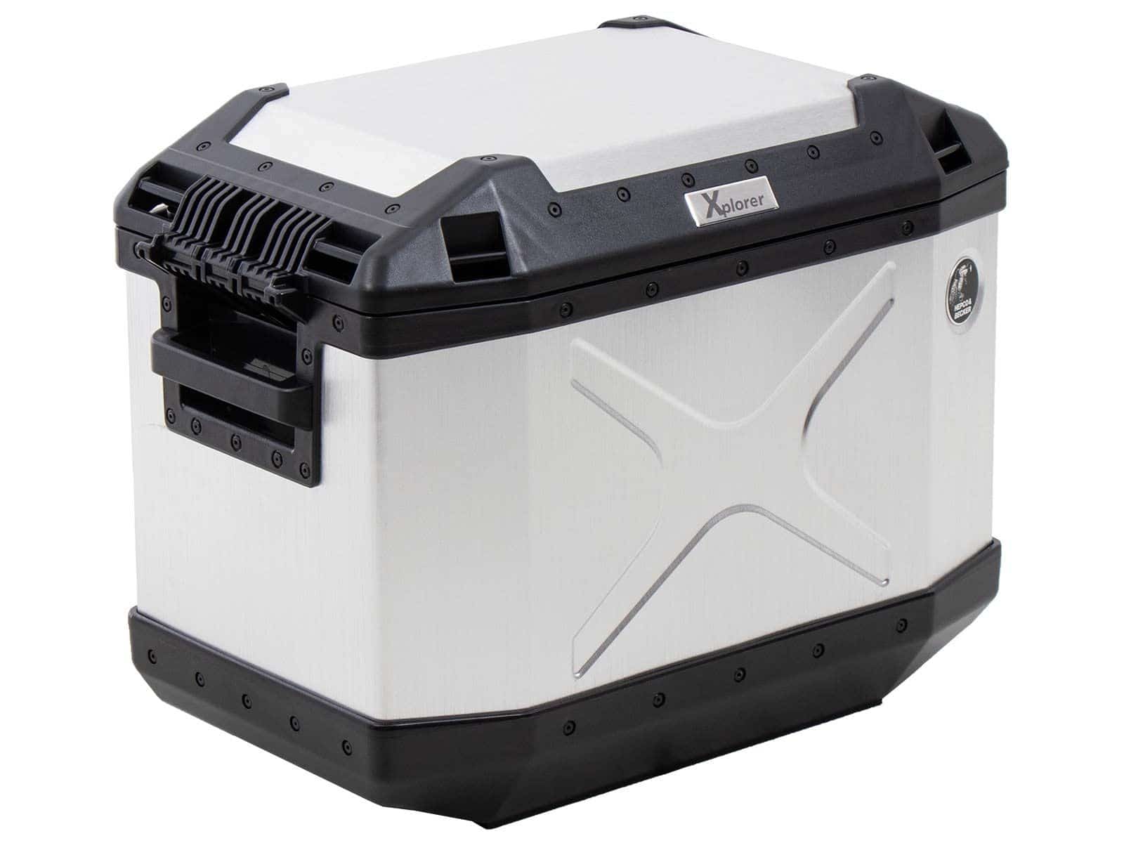 Valises latérales Alu Xplorer 40 Cutout gauche argenté Hepco & Becker
