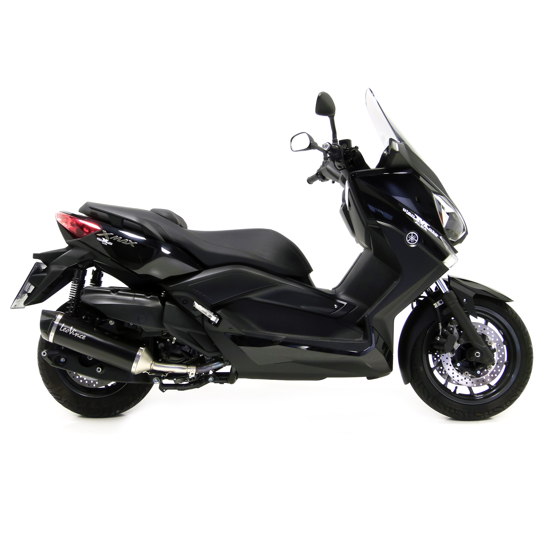 LeoVince Système d?èchappement SBK Nero Evo 2, acier inoxydable, Slip On pour Yamaha X-MAX 400 (année 13-16)