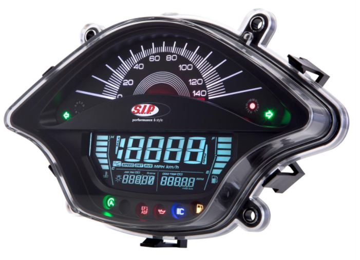 Compte-tours/tachymètre pour Vespa Primavera/Sprint 50-150ccm 2T/4T AC, noir