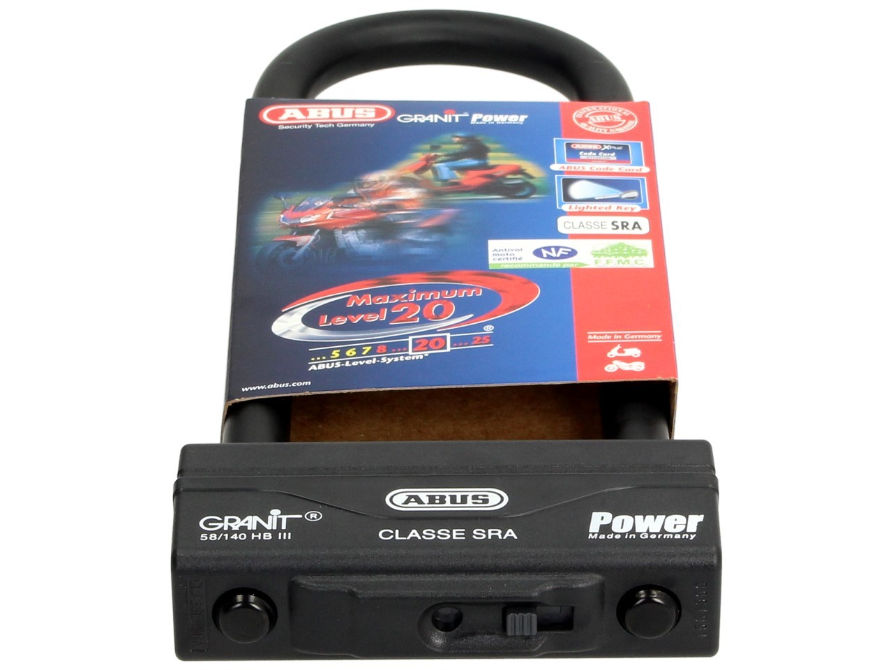 Antivol à arceau ABUS 260x83 Granit Power 58 pour moto, scooter & Vespa