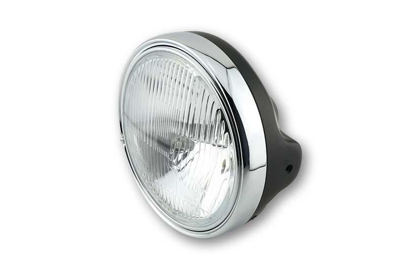 HIGHSIDER smart 7 pouces LTD Phare noir insert H4 Avec verre gaufré, E-approuvé (1pc)