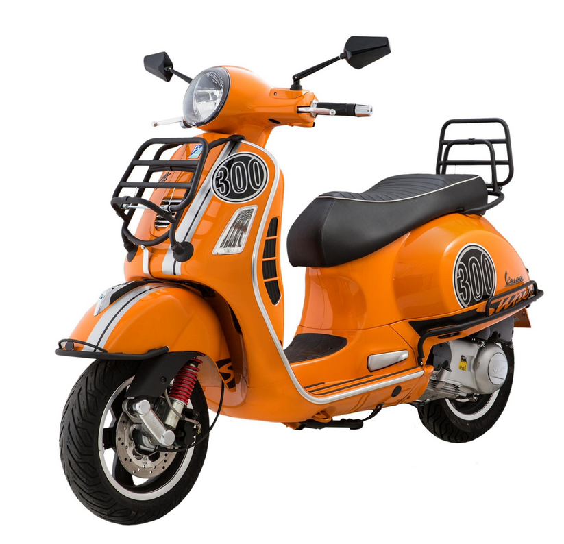 Porte-bagages arrière pour Vespa GTS /GTS Super /GTV /GT 60, 125-300ccm, pliable, noir mat