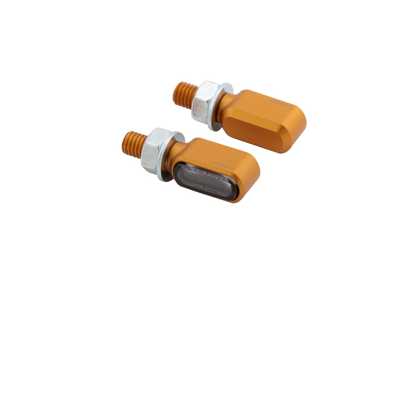 HIGHSIDER pro Little Bronx clignotant/feu de position LED or/teinté 2en1, CNC, homologué E (paire)