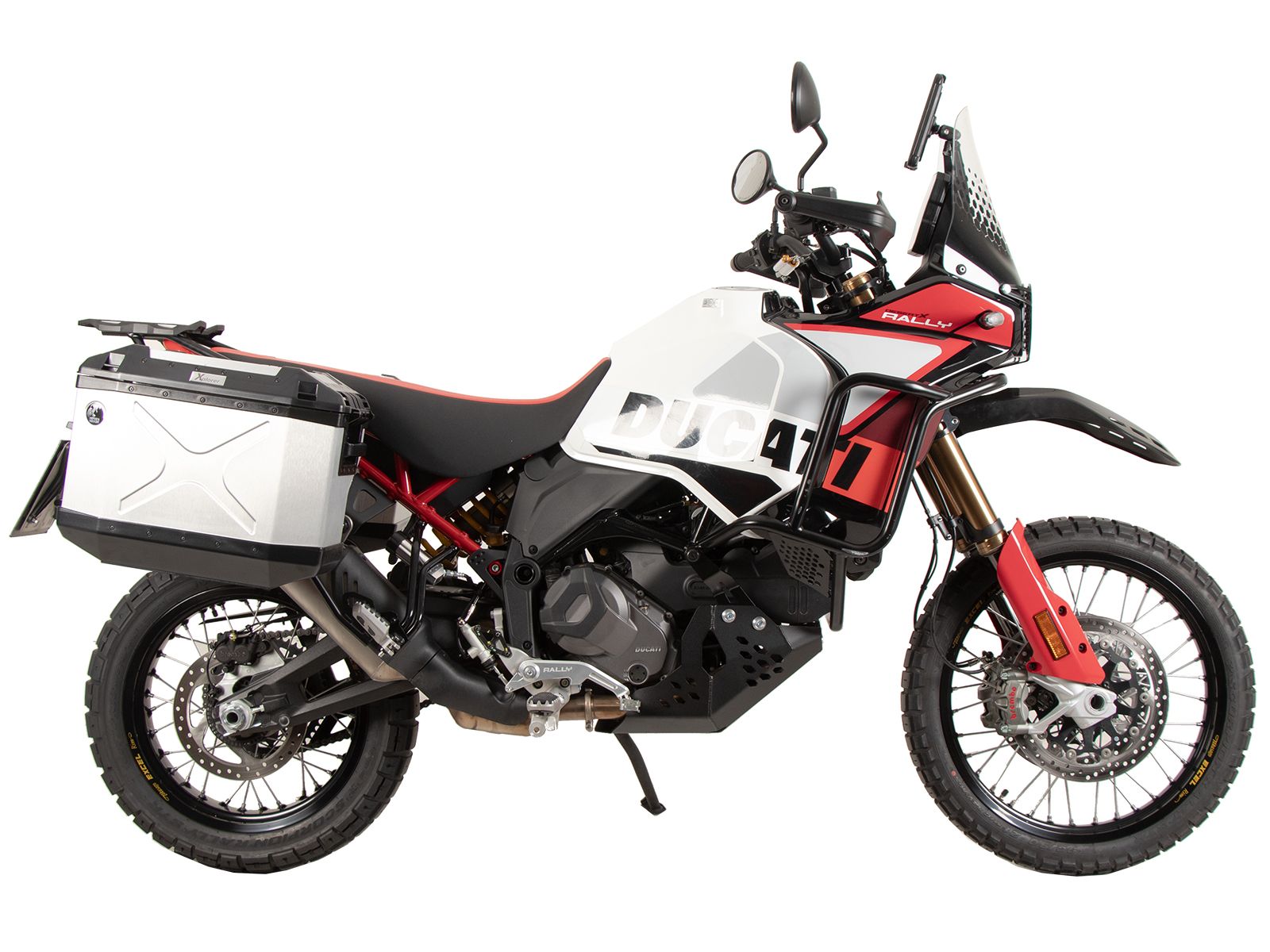 Kit de support de valises Cutout support incl. kit de valises Xplorer Cutout argent pour Ducati Desert X Rally (24-)
