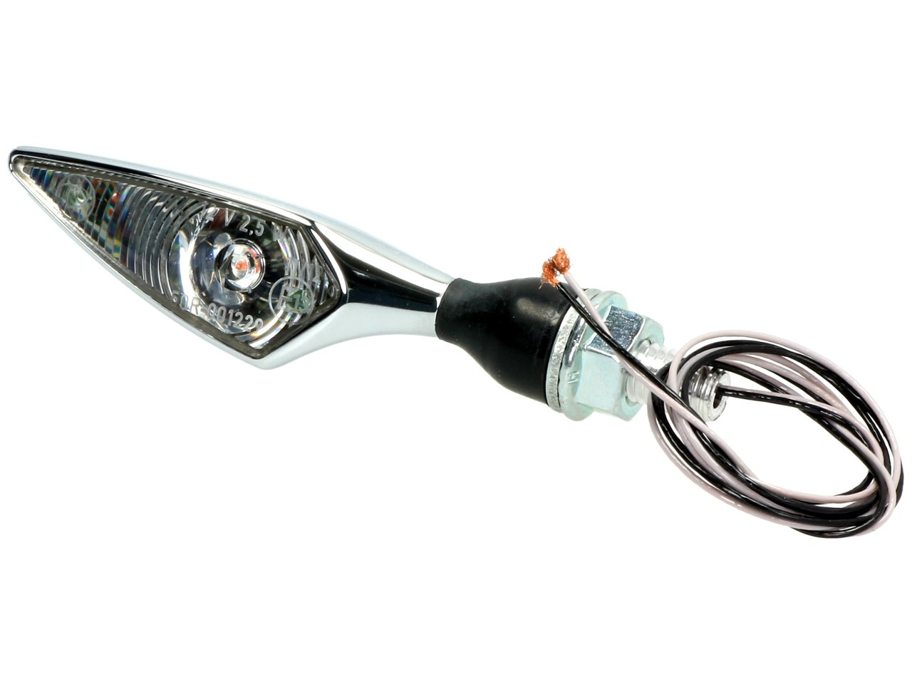 Clignotants Kellermann, losange, acier, LED, VR/HL, 12 V, chrome brillant, M8x20, homologués E