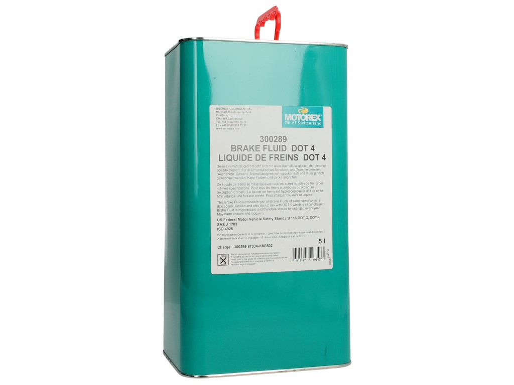 Liquide de frein Motorex, DOT 4, 5 l, transparent