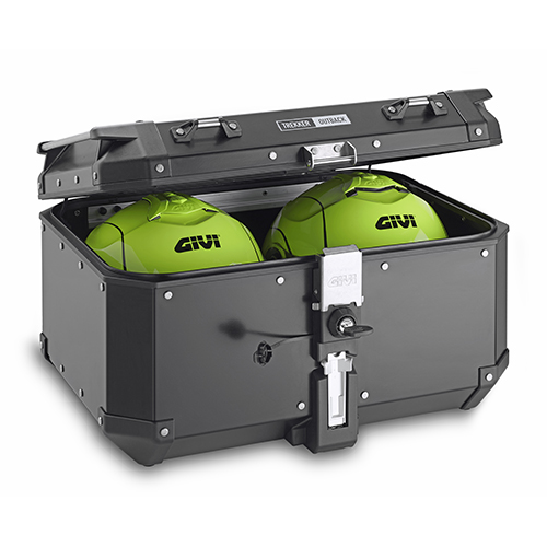 Trekker Outback 58 litres MONOKEY Valise Topcase Aluminium noir Givi