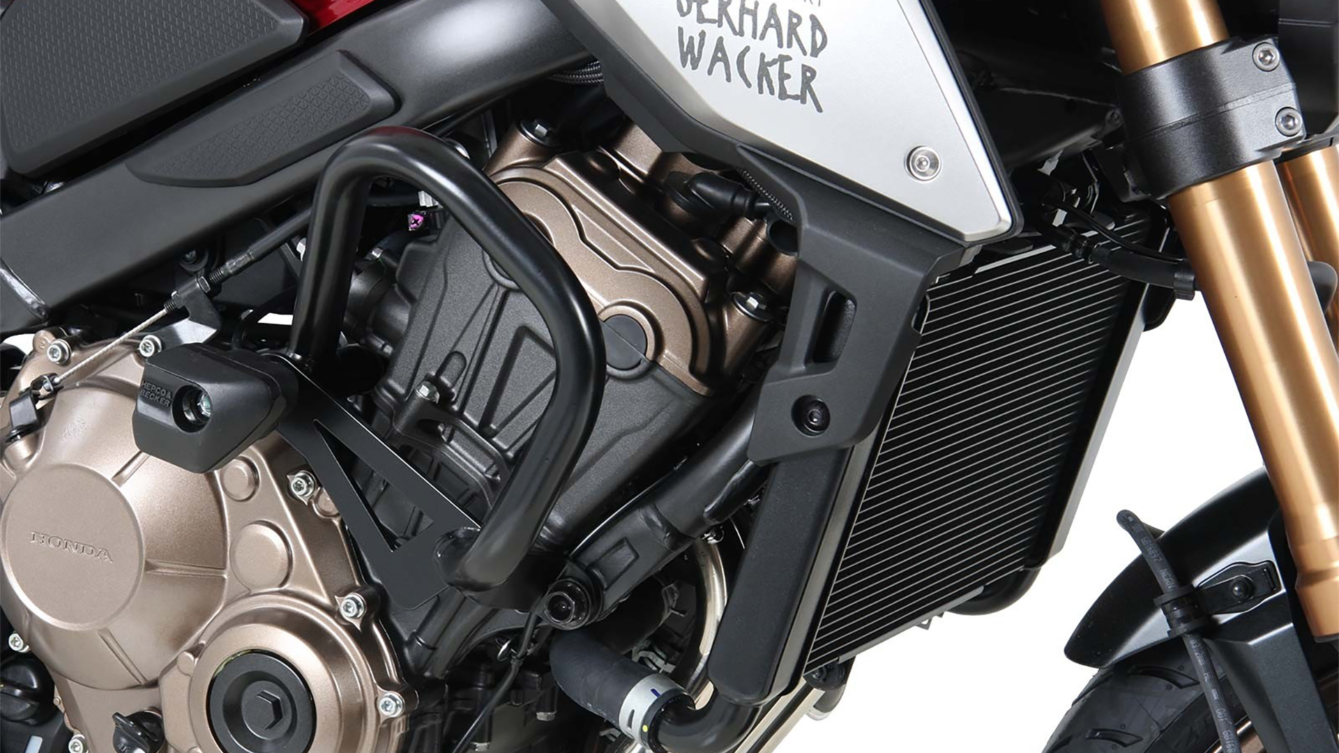 Arceau de protection du moteur avec coussinets de protection Honda CB 650 R (21-23) Hepco & Becker