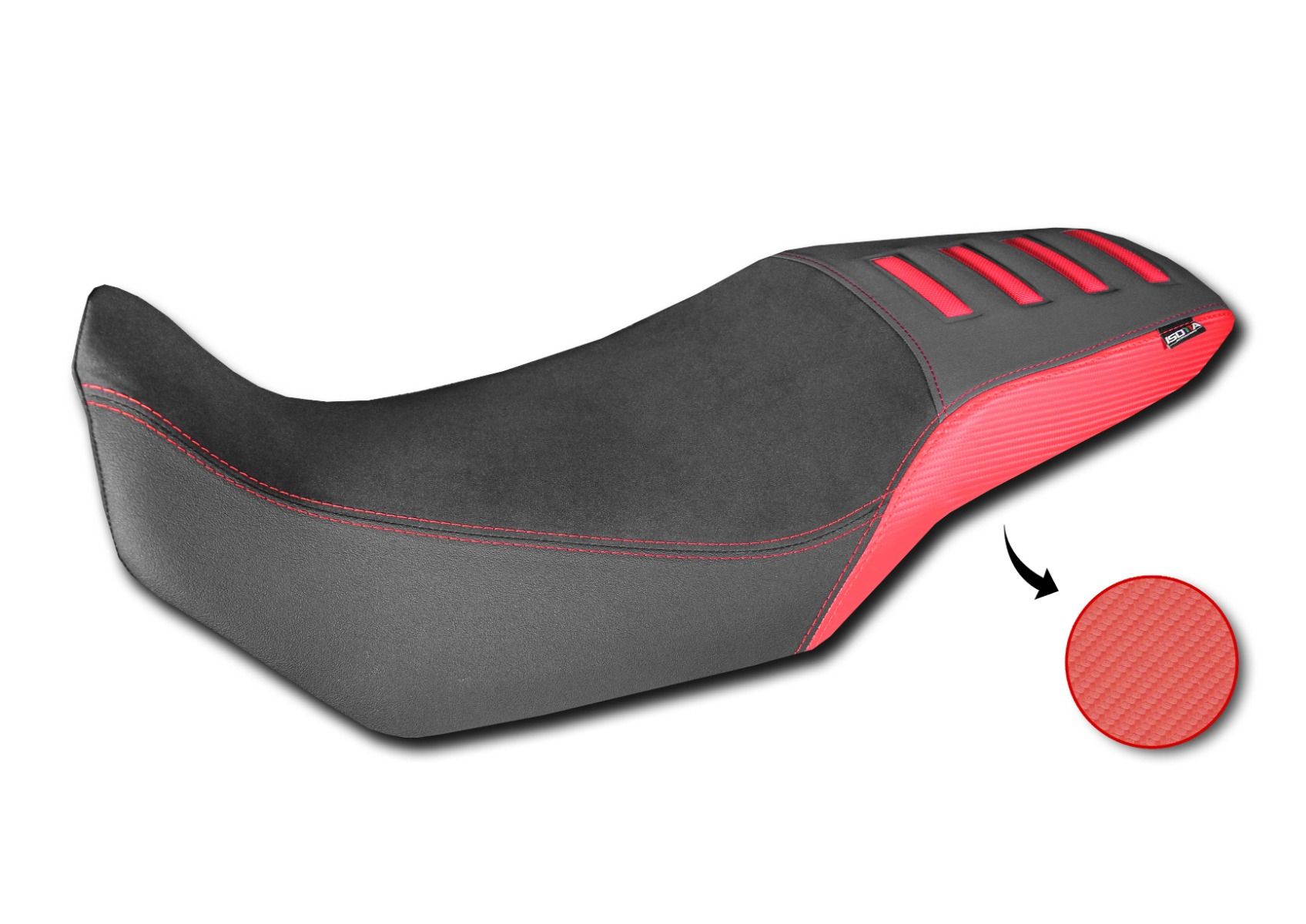 Housse de siège Comfort en fibre 3D pour Honda XL 750 Transalp, noir / rouge