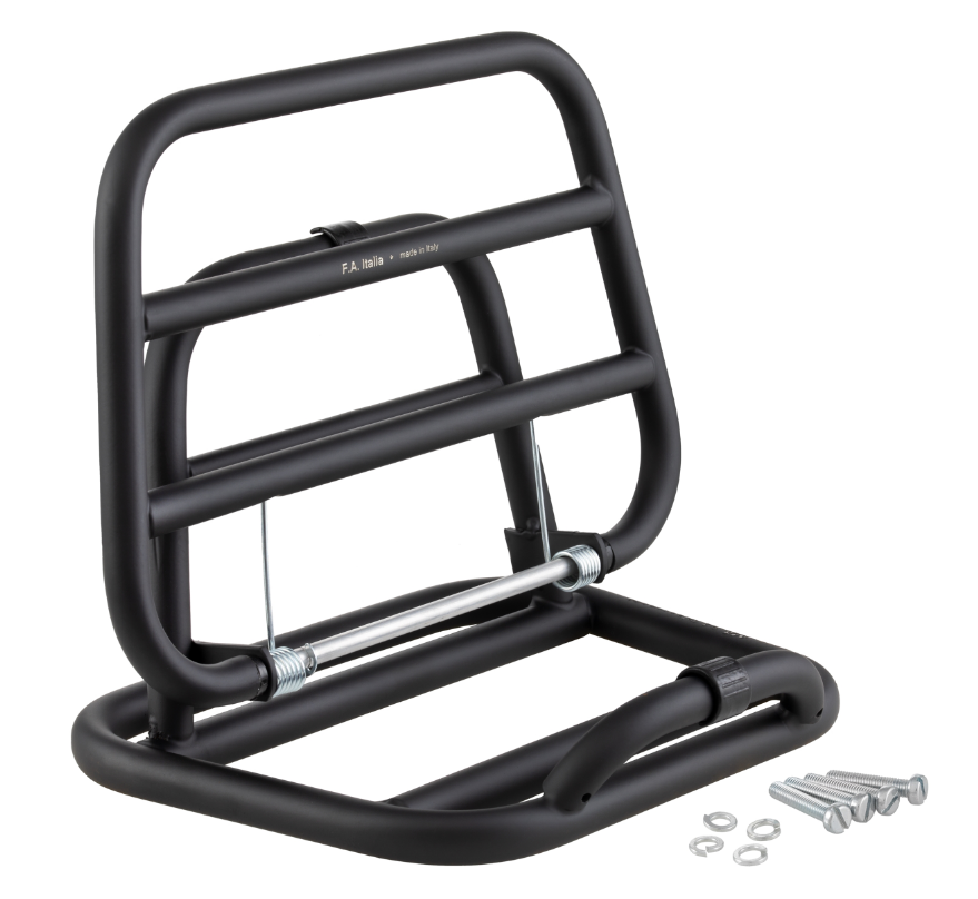 Porte-bagages arrière pour Vespa 946 3V i.e. 125cc, pliable, noir mat