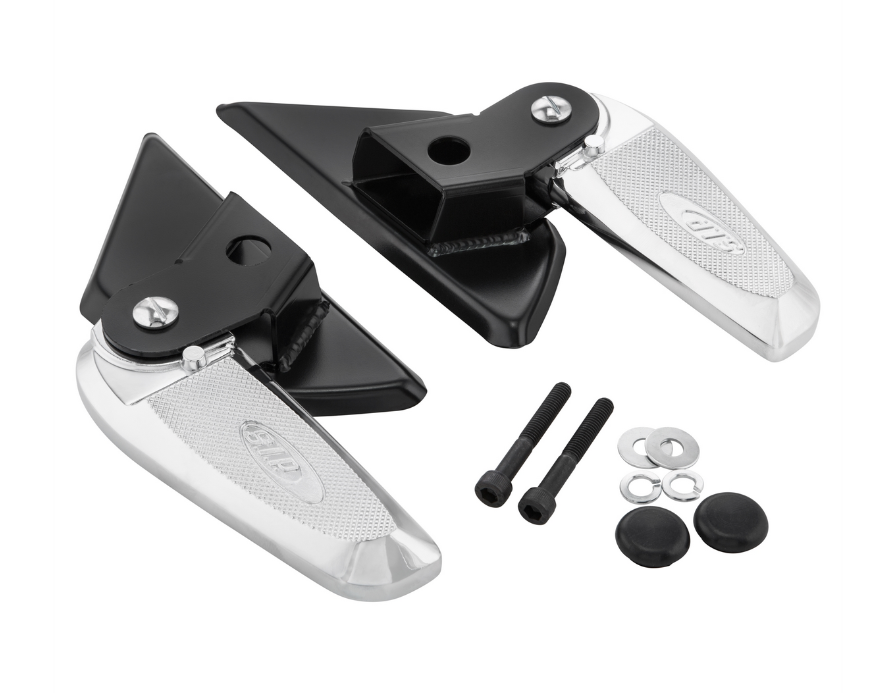 Repose-pieds droit et gauche pour Vespa LX /LXV /S 50-150ccm, noir/chrome