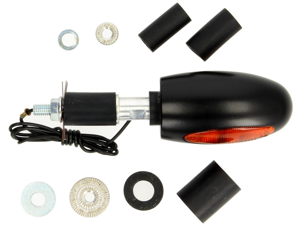 Clignotants Kellermann, BL 1000 yellow, laiton, halogène, VR/VL, 12 V, 21 W, noir satiné