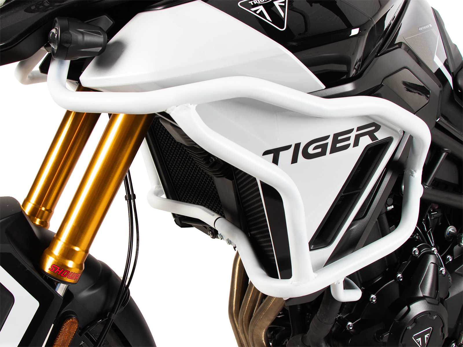 Arceau de protection du réservoir "Solid" blanc pour Triumph Tiger 900 Rally Pro (24-) Hepco & Becker
