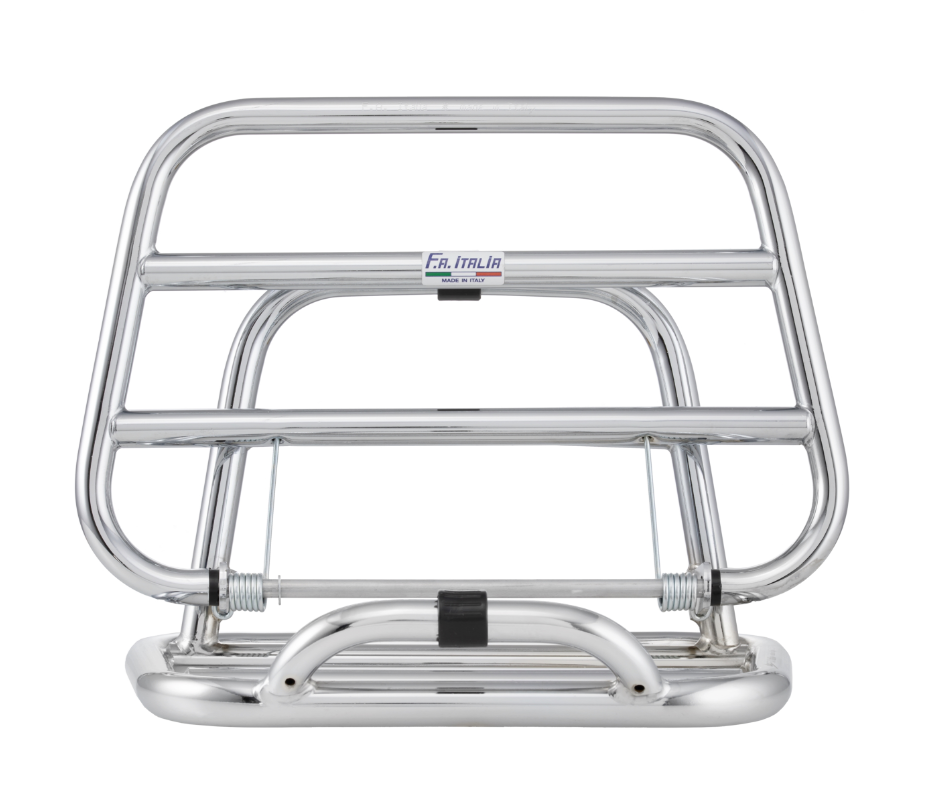 Porte-bagages arrière pour Vespa 946 3V i.e. 125cc, pliable, chrome