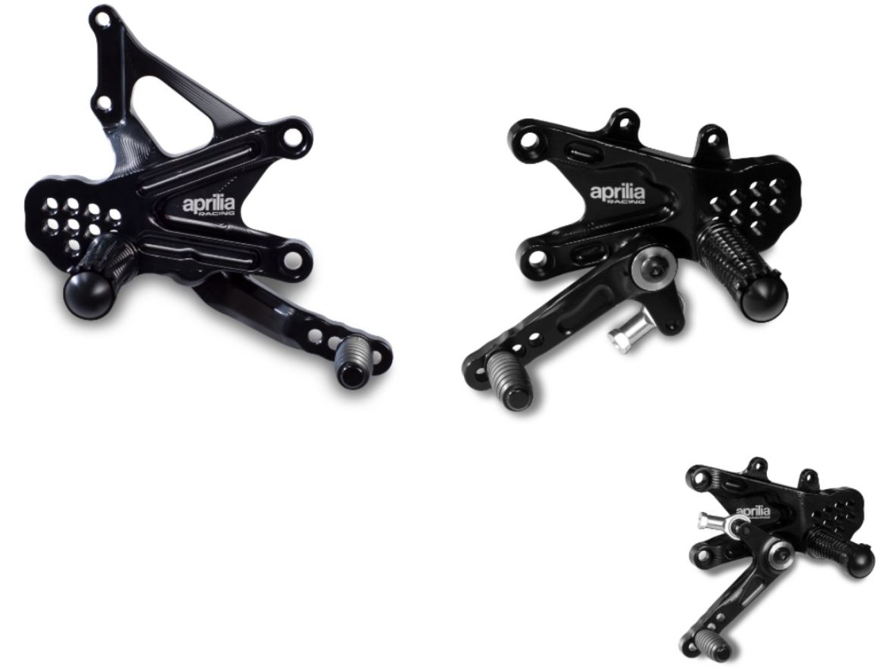 Jeu de repose-pieds noir pour Aprilia RSV4 / Tuono V4 1100 (21-)