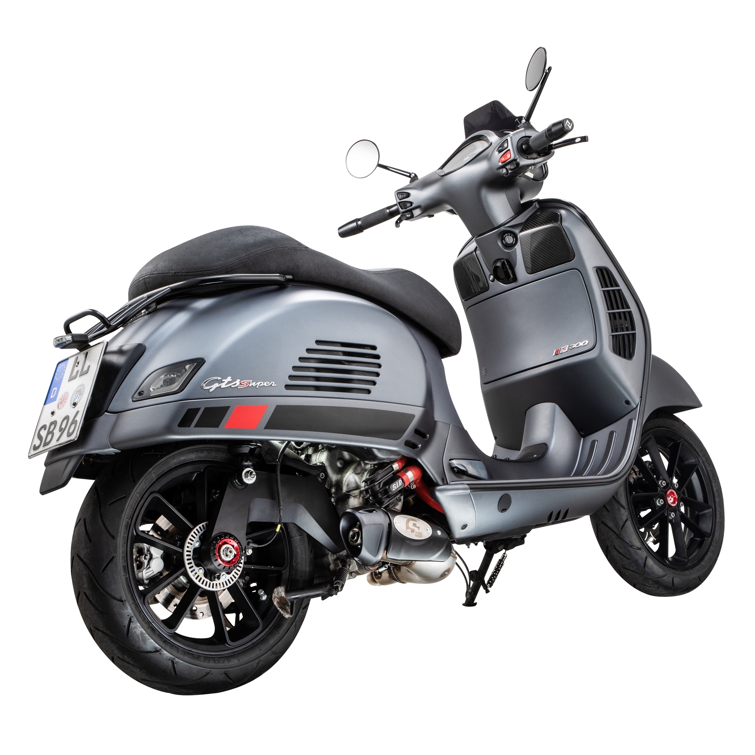 Échappement racing pour Vespa GTS/GTS Super/GTV/GT 60 125-300ccm i.e., 4T, LC, inox