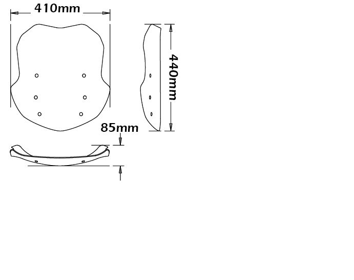Bulle de hauteur moyenne et spoiler anti-éblouissement pour BMW R 1200 R (15-18)