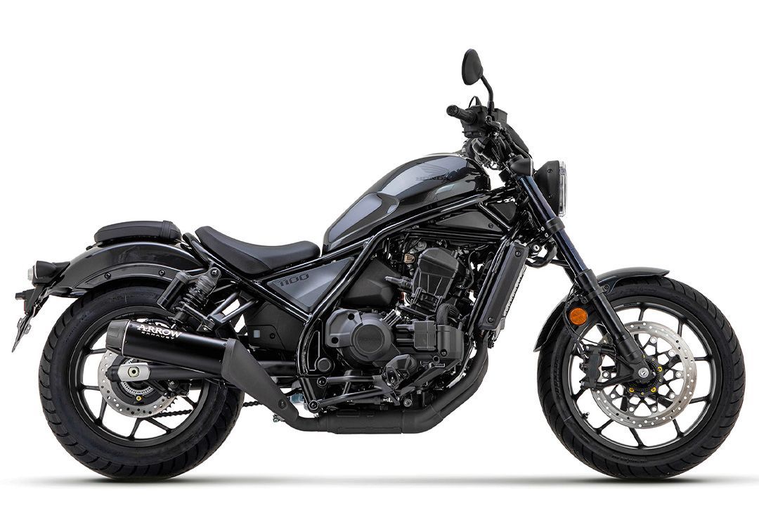 ARROW Échappement REBEL DARK Slip-On avec embout en carbone pour Honda CMX 1100 Rebel (21-25)