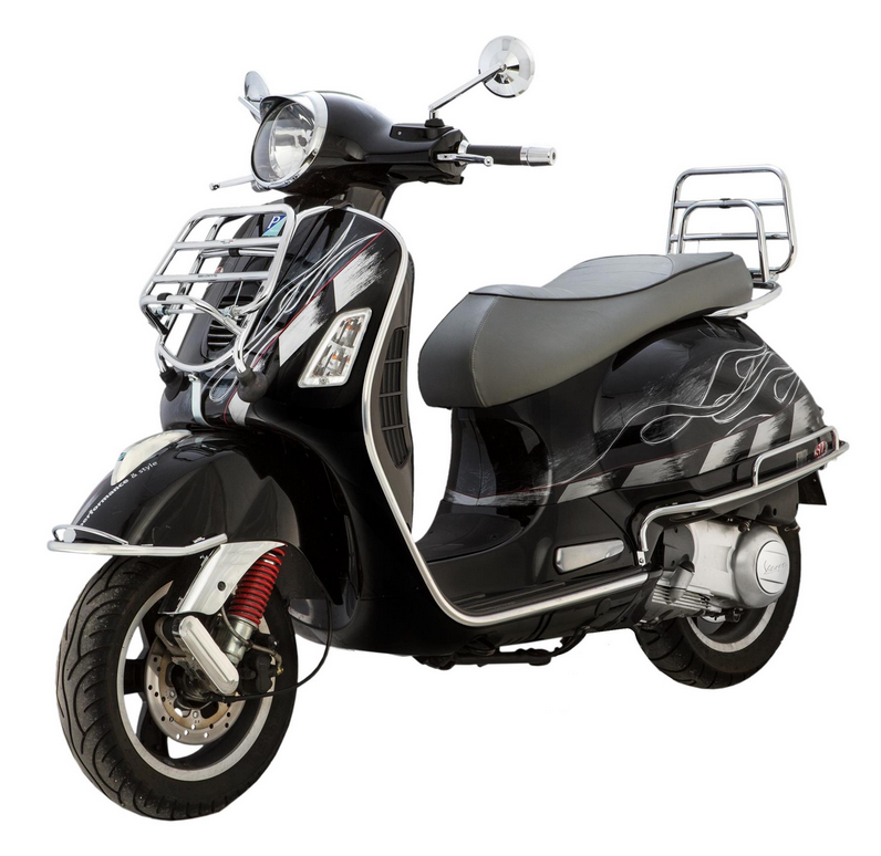 Porte-bagages arrière pour Vespa GTS /GTS Super /GTV /GT 60, 125-300ccm, pliable, chrome