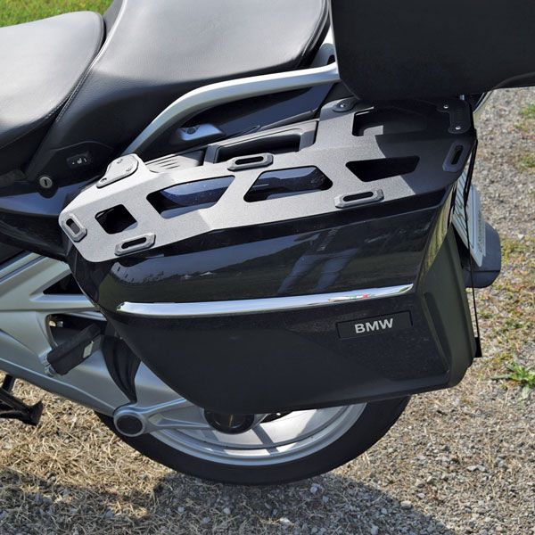 Porte-bagages pour valises latérales BMW K 1600 GT/GTL, R 1250 RT, R 1200 RT, alu, noir