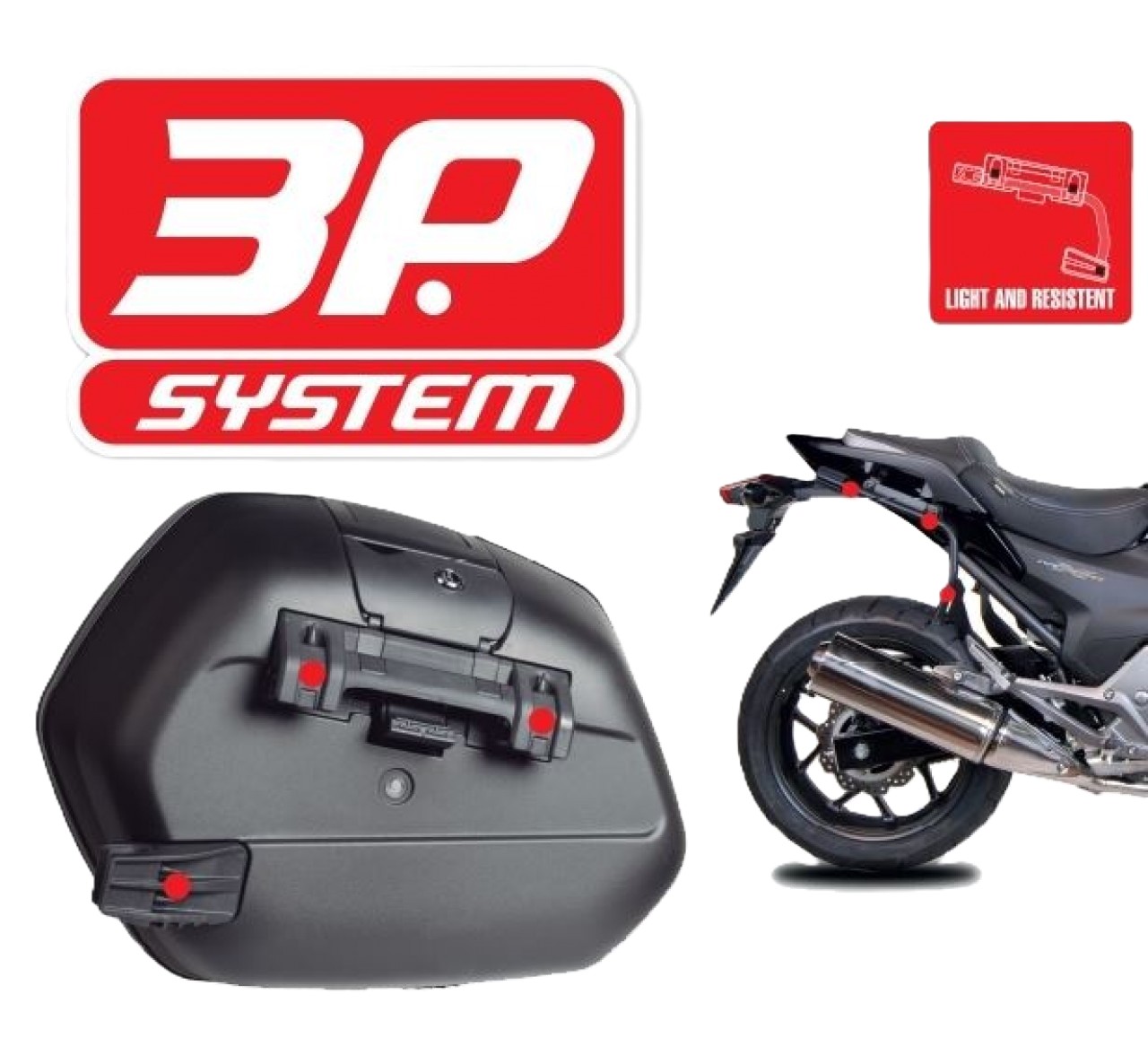 Support de valises latérales Shad « 3P System », peint en noir, pour Honda CB / CBR 650 R (19-20)