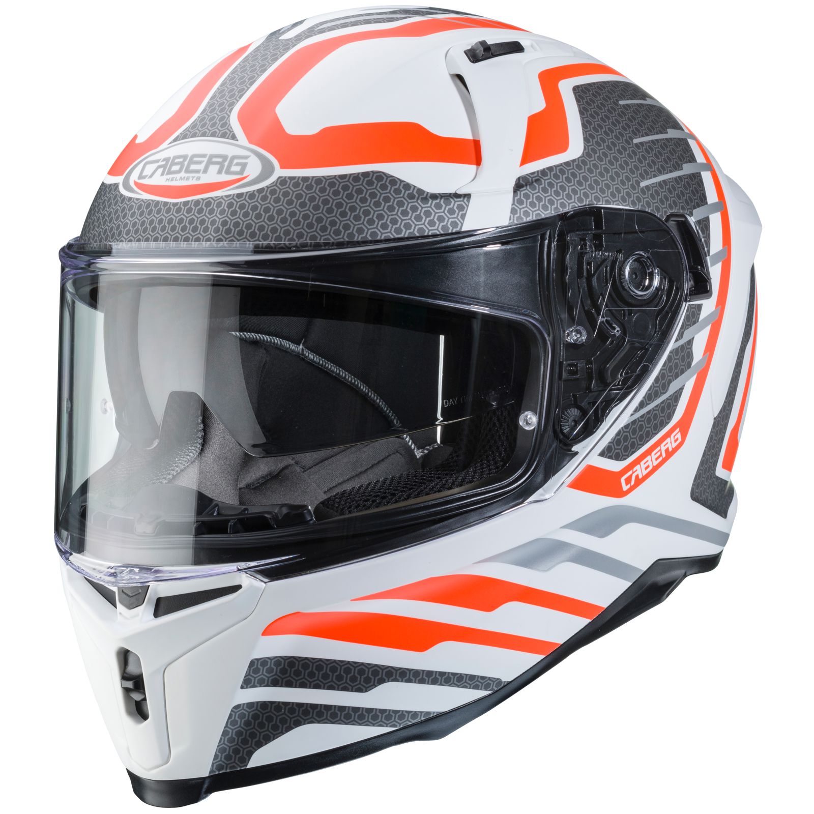 Caberg casque Avalon Forge, blanc mat/fluo-orange-argent