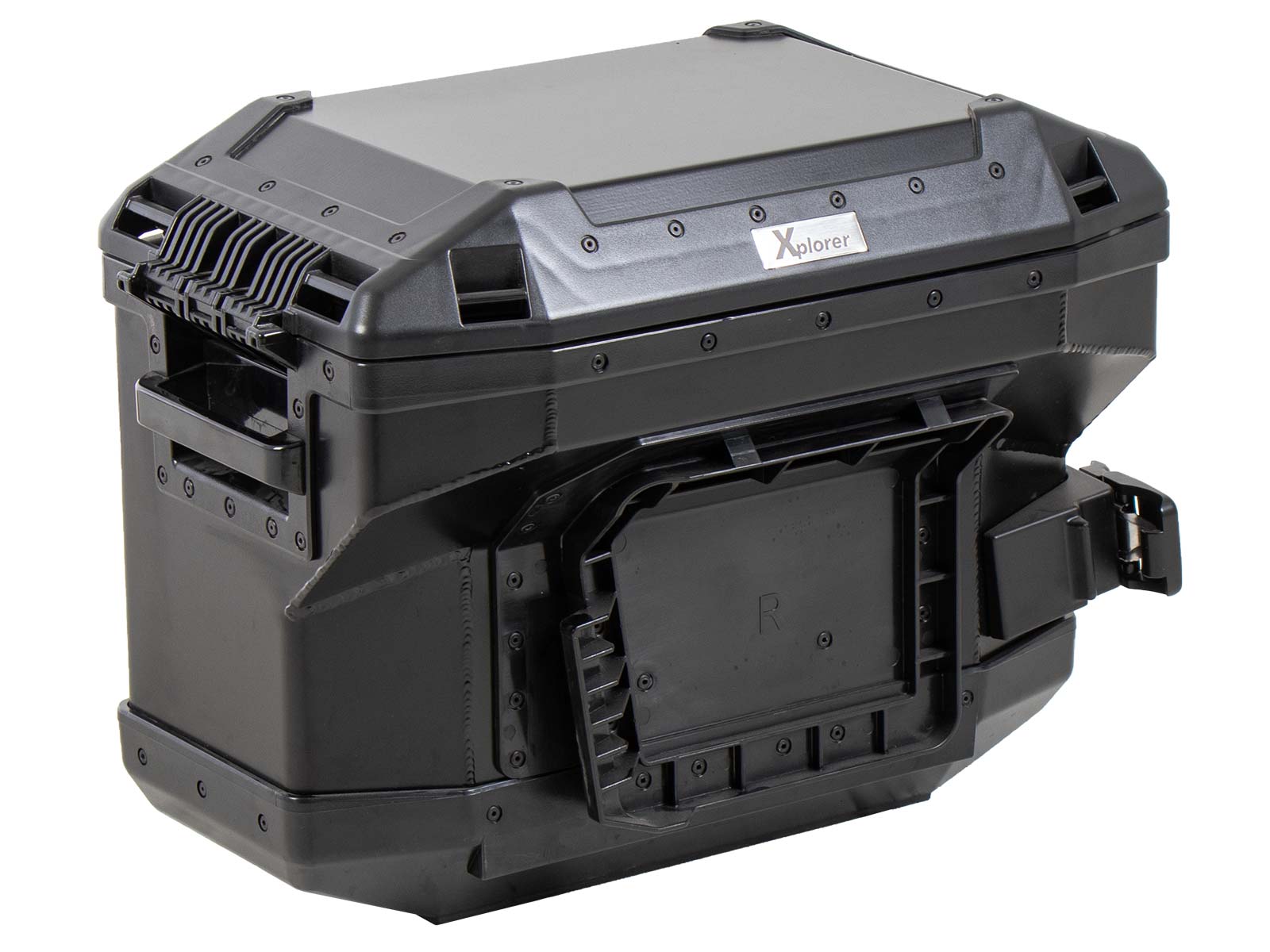 Valises latérales Alu Xplorer 37 Cutout (évidées pour le pot d'échappement) droite noire Hepco & Becker