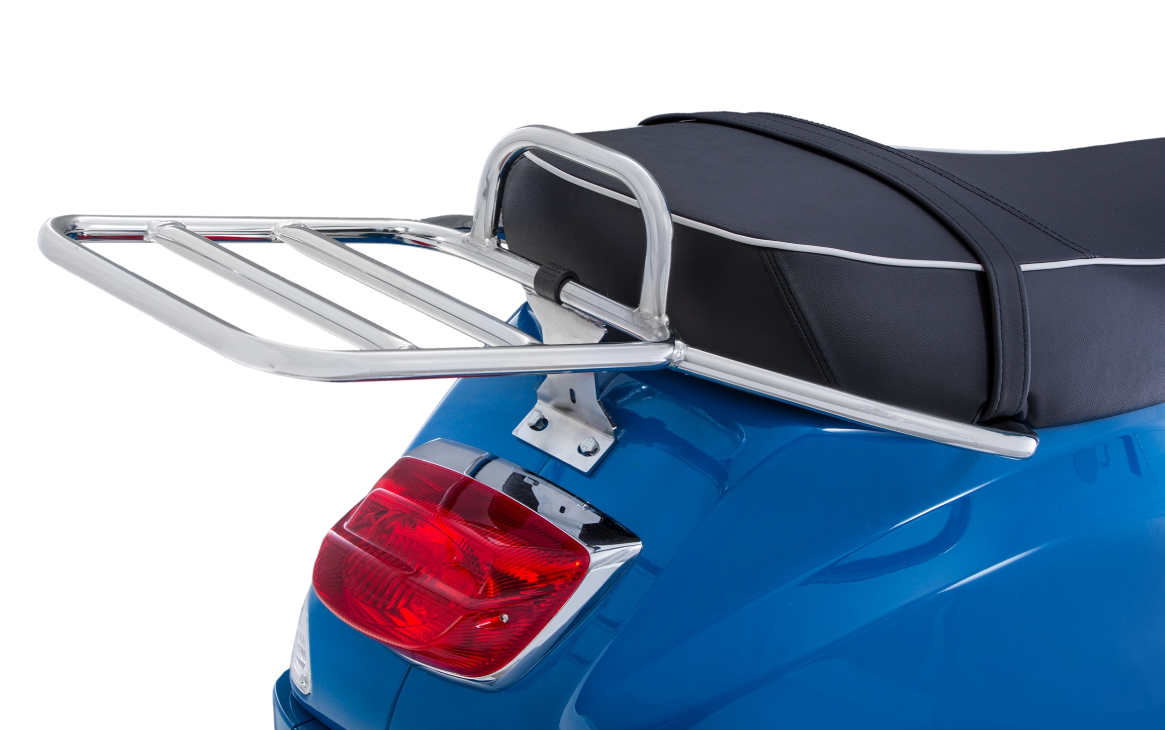 Pont à bagages arrière pour Vespa LX/LXV/S 50-150ccm, chrome