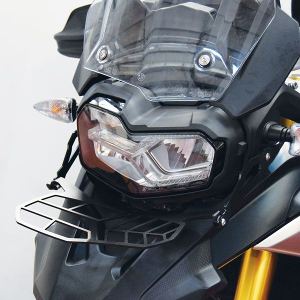 Grille de protection des phares pour BMW F 850 GS (18-22), acier inoxydable, noir