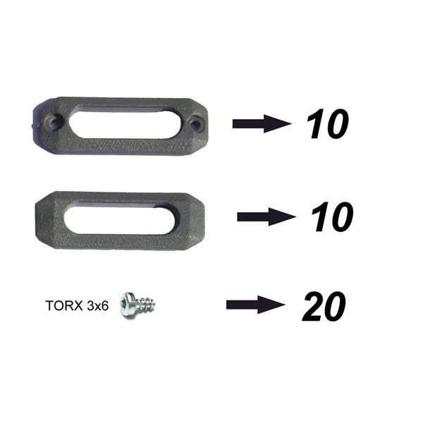 Kit 12 pièces en plastique pour œillets de porte-bagages