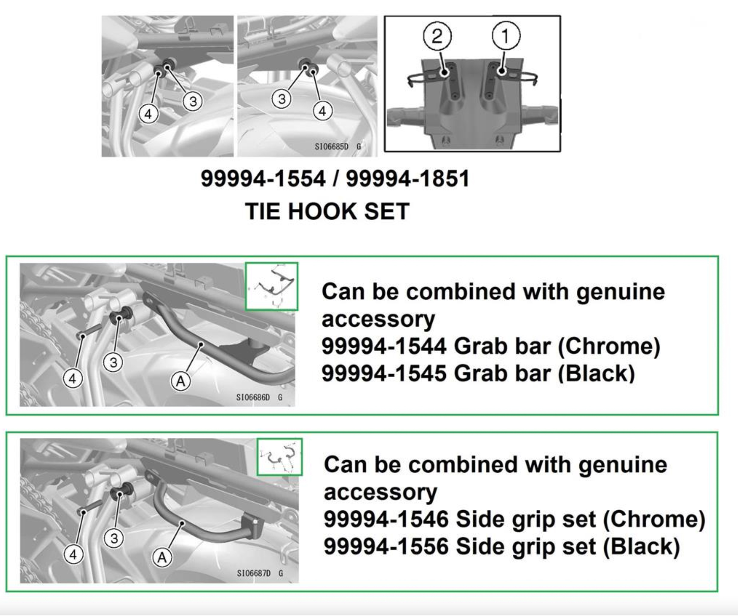 Crochet à bagages et kit de fixation pour Kawasaki pour Z 650 RS 2022- original