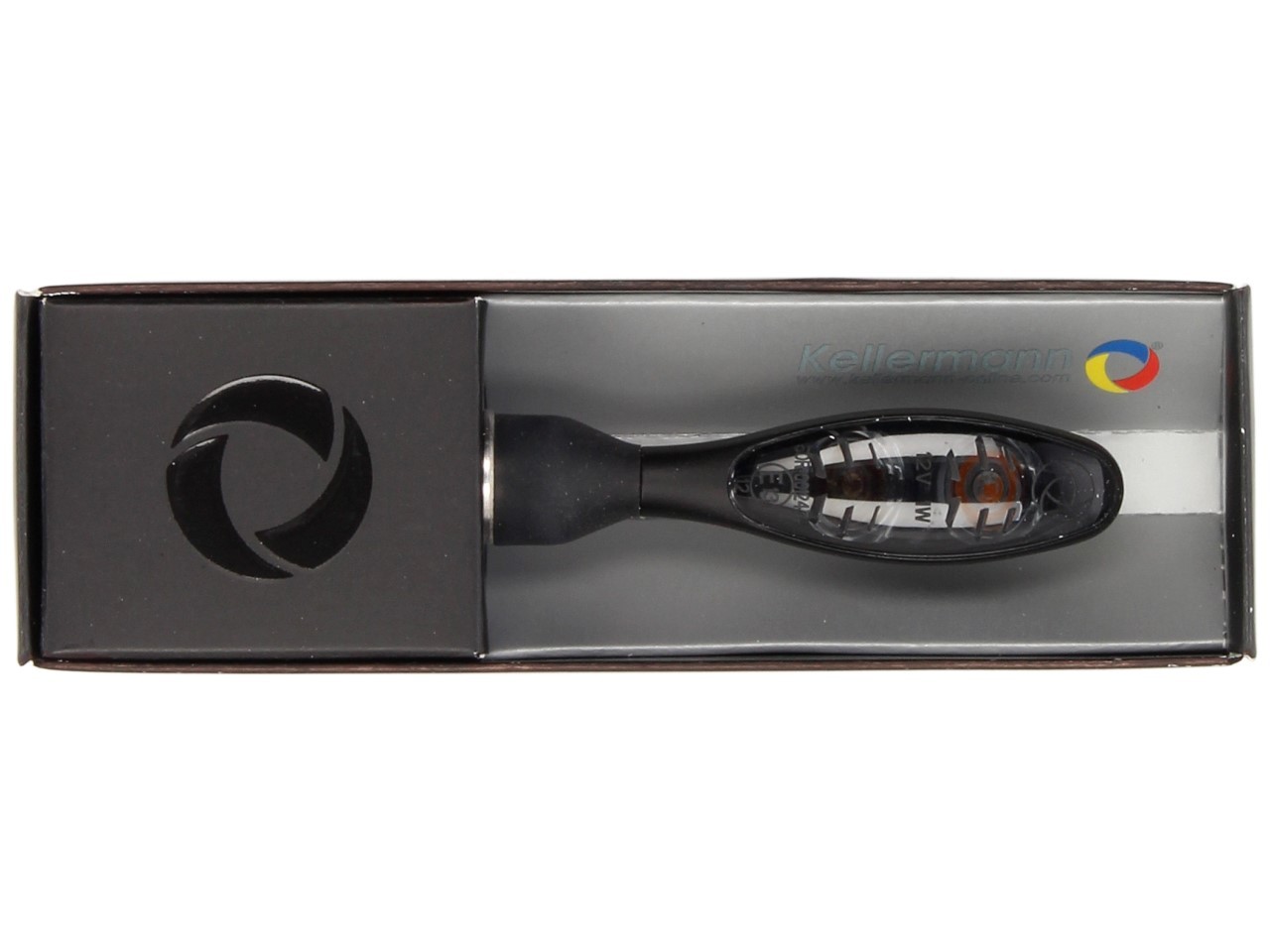 Clignotants Kellermann, feux arrière et stop, Micro 1000 DF Dark, acier, LED, HL/HR, 12 V, noir mat