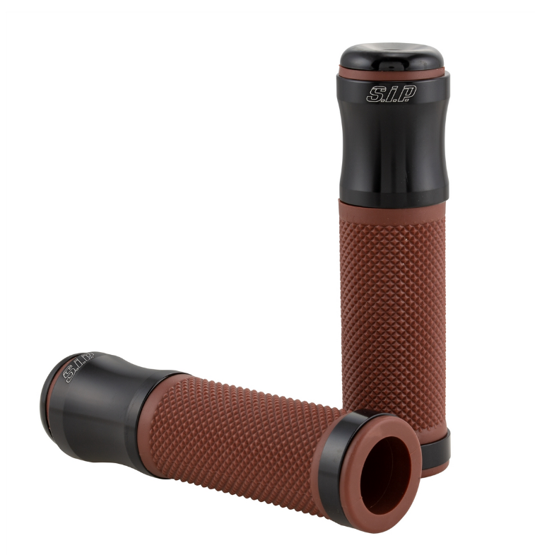 Poignées Ø 24/24 mm, L 125 mm pour Vespa PX 125-200ccm, noir brillant/marron
