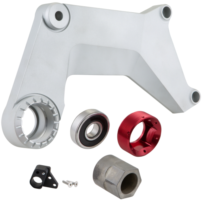 Bras oscillant pour pot d'échappement racing, arrière pour Vespa GTS/GTS Super/GTV 125-300ccm avec ABS, argenté