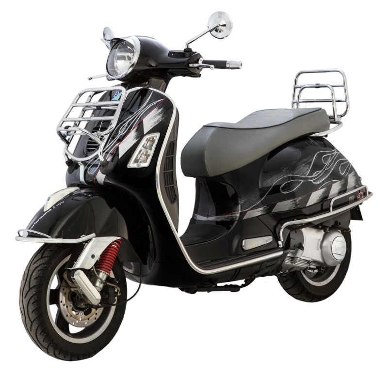 Porte-bagages avant pour Vespa GTS/GTS Super/GTV/GT 60/GT/GT L 125-300ccm, pliable, chrome
