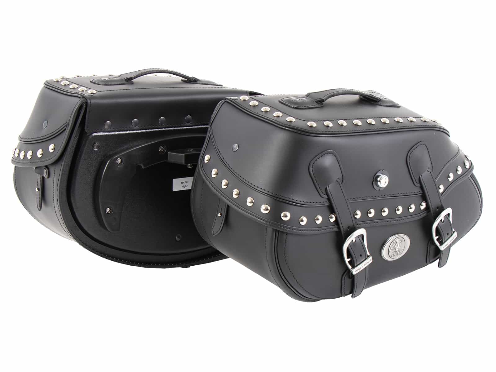 Jeu de sacoches de selle Buffalo Big Custom noir pour support C-Bow Hepco & Becker