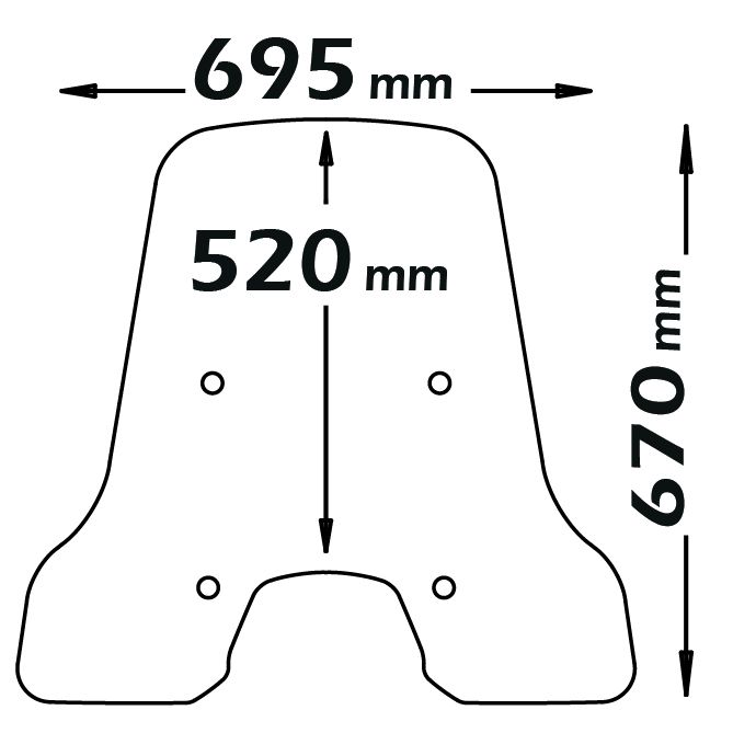 Pare-brise transparent - hauteur 520 mm pour Vespa Sprint - Isotta