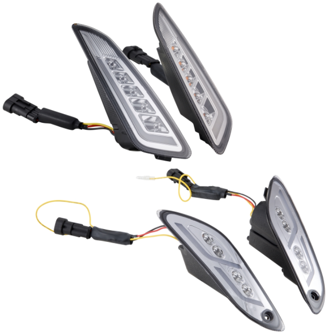 Kit clignotants avant & arrière pour Vespa Primavera/Sprint 125-150ccm 2T/4T AC, teinté