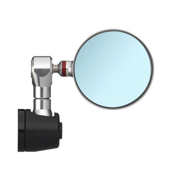 Rétroviseur d'extrémité de guidon RIZOMA "SPY-R" Ø 57 mm gauche ou droite pour Vespa, noir/argent anodisé