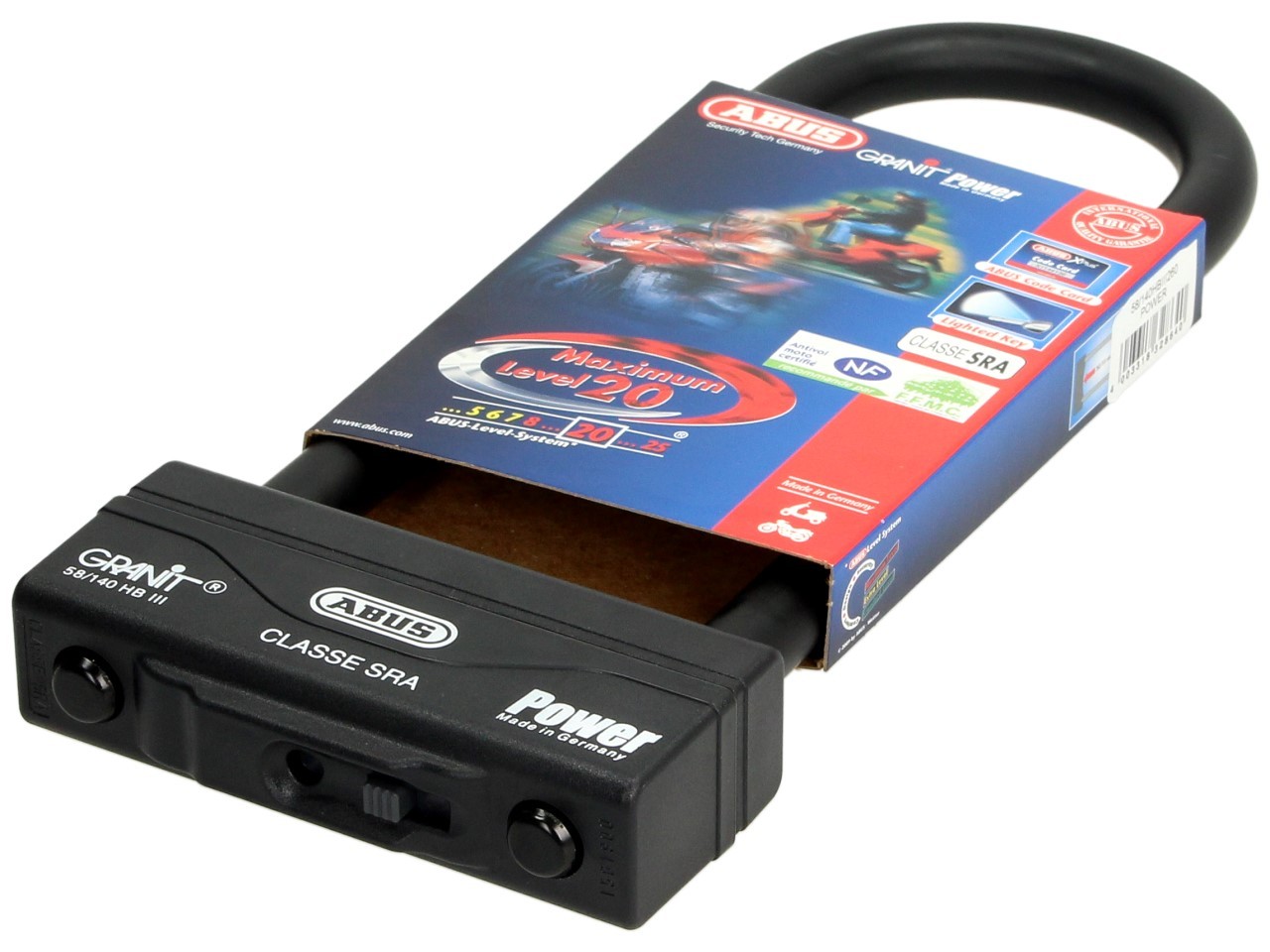 Antivol à arceau ABUS 260x83 Granit Power 58 pour moto, scooter & Vespa