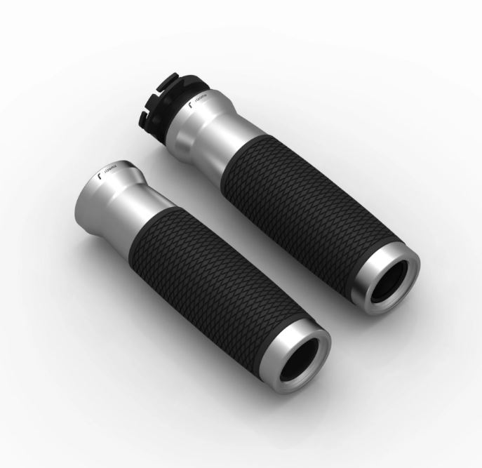 Poignées RIZOMA Urlo RS Ø 22/24 mm L 128 mm pour Vespa GTS/GTS Super/GTV, argent anodisé