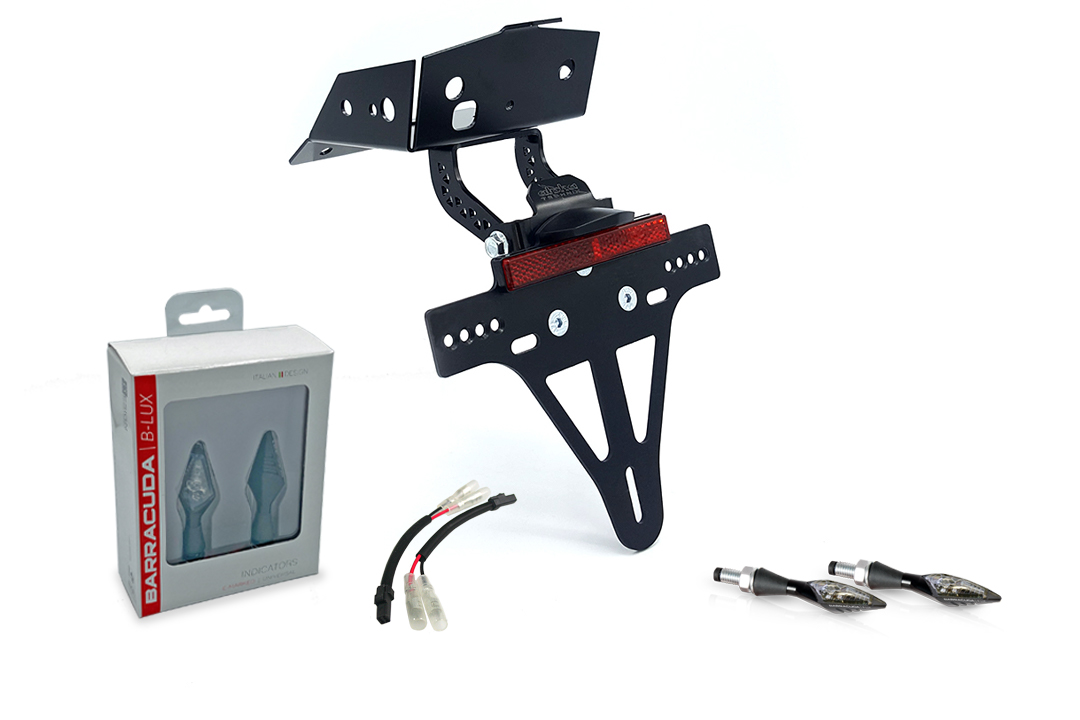 alpha Technik Kennzeichenhalter-Blinker-Kit X-LED (vorne + hinten) für KTM 690 SMC R; ab Modelljahr