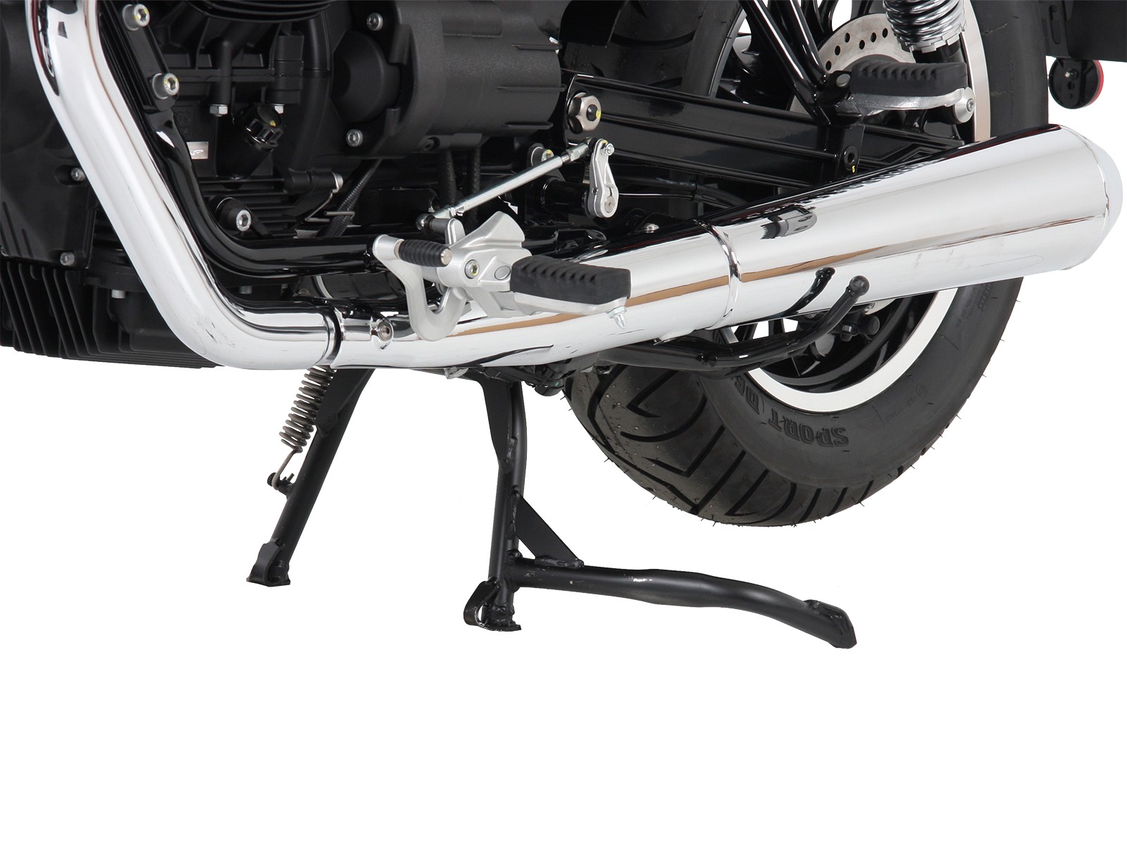 Béquille principale noire pour V 9 Bobber  / Bobber Sport  Hepco & Becker