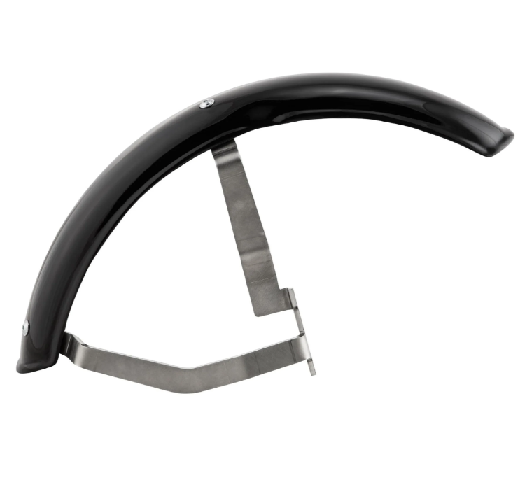 Aile 2.0 Garelli EVO II pour Vespa PX 80-200ccm, GFK noir, support inox brossé