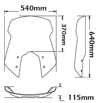 Pare-brise - hauteur 370 mm pour BMW R 1200 ST (04-07), clair