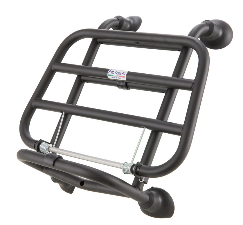 Porte-bagages avant pour Vespa Primavera /Sprint /Elettrica 50-150ccm, pliable, noir mat