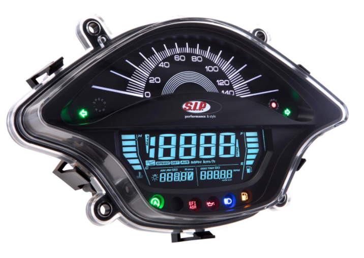 Compte-tours/tachymètre pour Vespa Primavera/Sprint 50-150ccm 2T/4T AC, noir